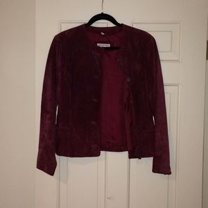 Vintage burgundy leather jacket. 14 Talbots
